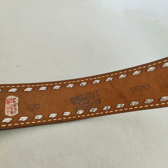 Brazos Women 33" Brown Turquoise Tool Leather Belt Western Eagle Embroider ELSA - Picture 5 of 5